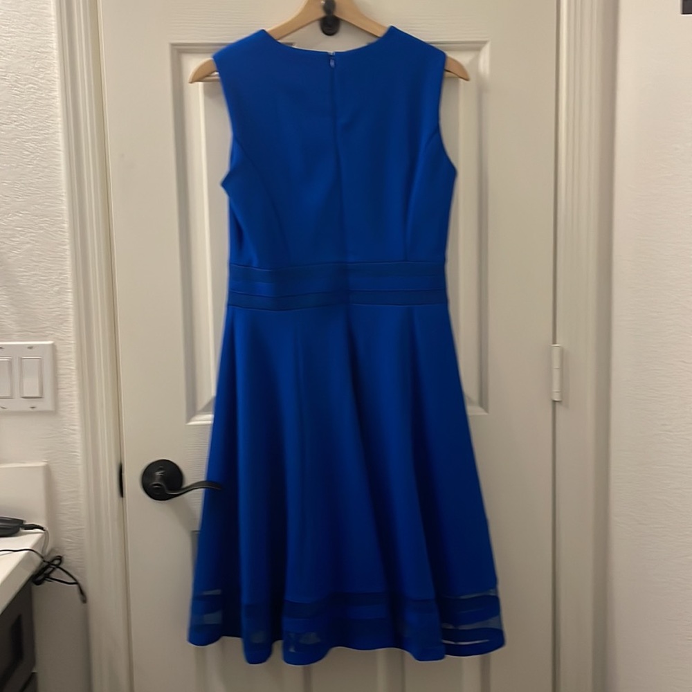 Calvin Klein Royal Blue Fit and Flare Dress - Picture 4 of 9